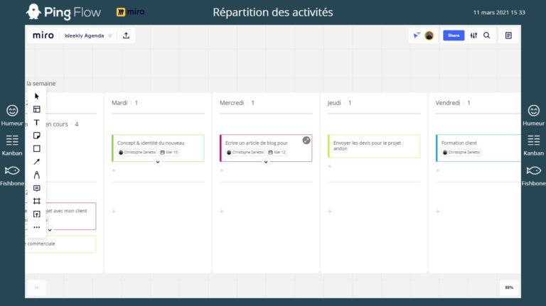 kanban with the Pingview solution